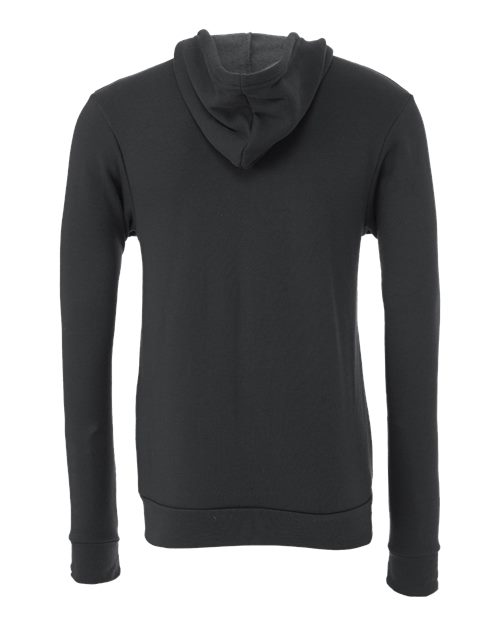 Unisex Sponge Fleece Full-Zip Hoodie Sweatshirt - Dark Grey Back