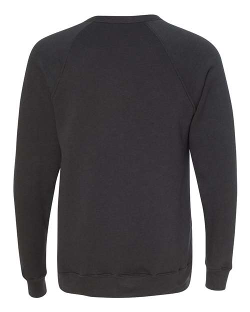 Unisex Sponge Fleece Raglan Crewneck Sweatshirt - Dark Grey Back