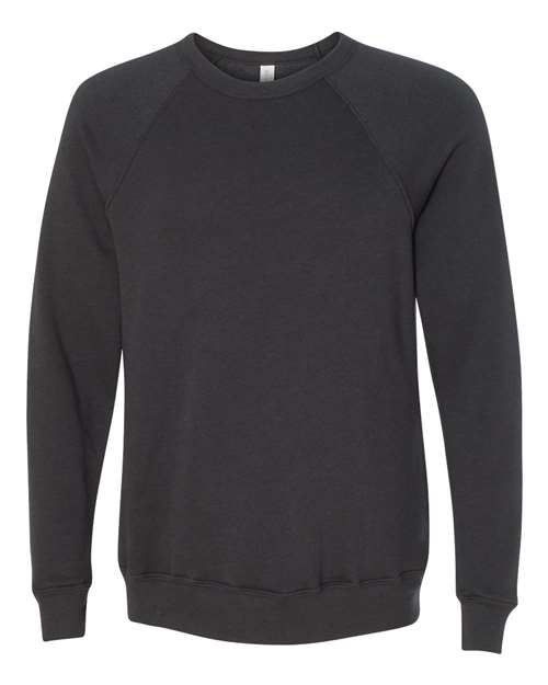 Unisex Sponge Fleece Raglan Crewneck Sweatshirt - Dark Grey Front
