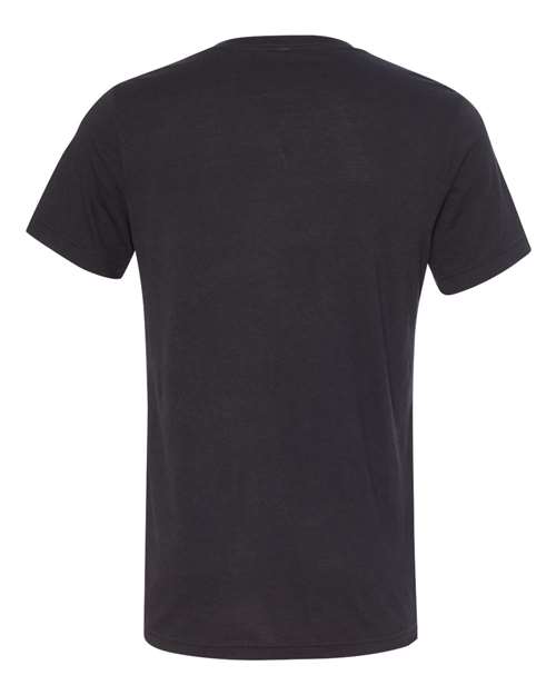 Unisex Triblend V-Neck Tee - Solid Black Triblend Back