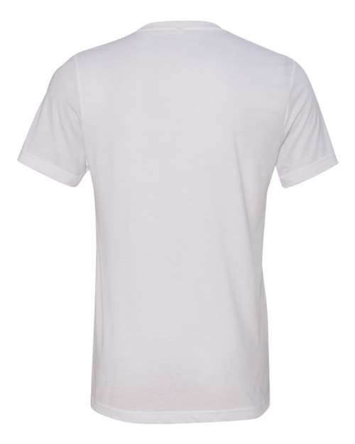 Unisex Triblend V-Neck Tee - Solid White Triblend Back