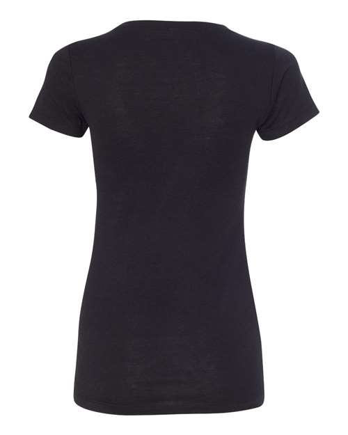 Women's Triblend Tee - Solid Black Triblend Back