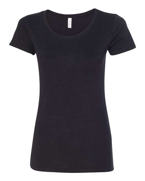 Women's Triblend Tee - Solid Black Triblend Front