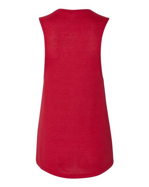 Women's Flowy Scoop Muscle Tank - Red Back