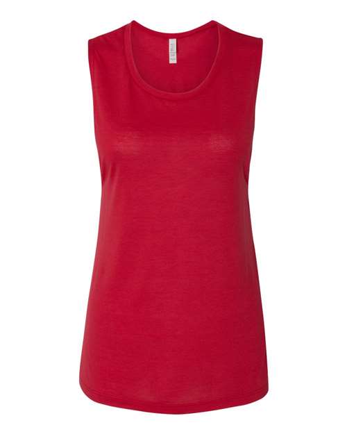 Women's Flowy Scoop Muscle Tank - Red Front