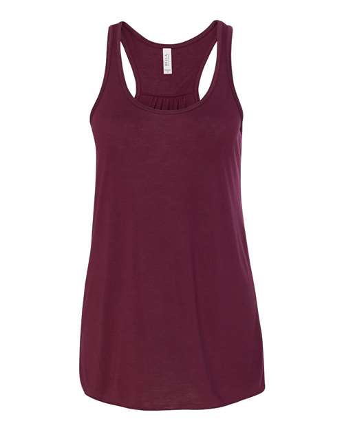 Women's Flowy Racerback Tank - Maroon Front