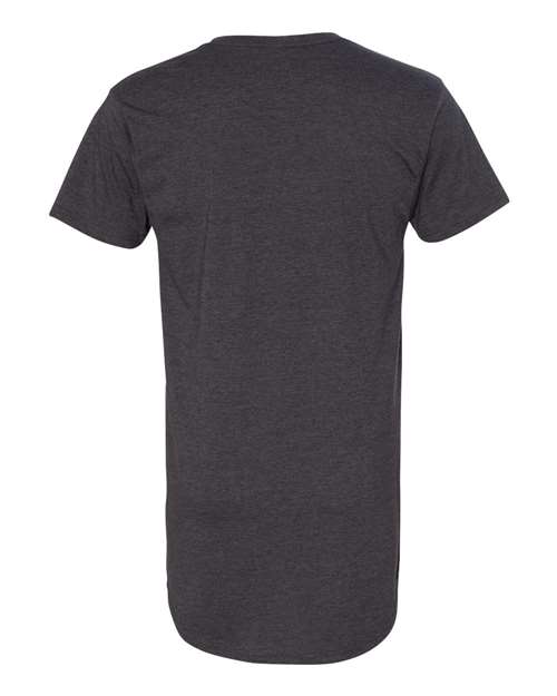 Men's Long Body Urban Tee - Dark Grey Heather Back