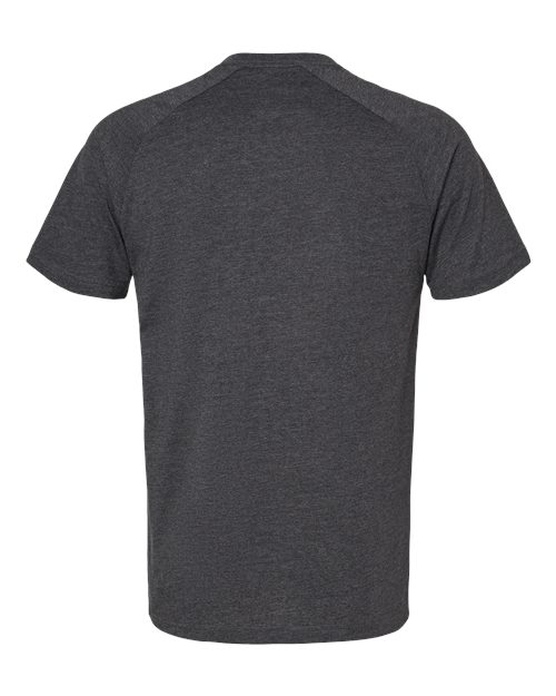 Men's Heather CVC Raglan Tee - Dark Grey Heather Back