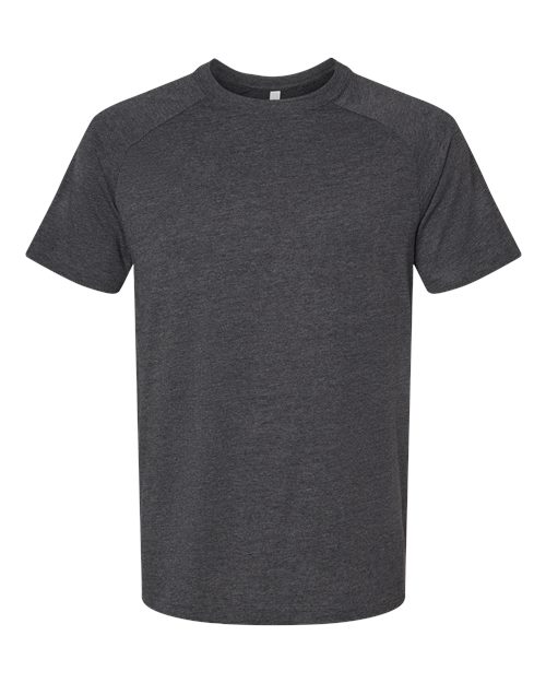 Men's Heather CVC Raglan Tee - Dark Grey Heather Front