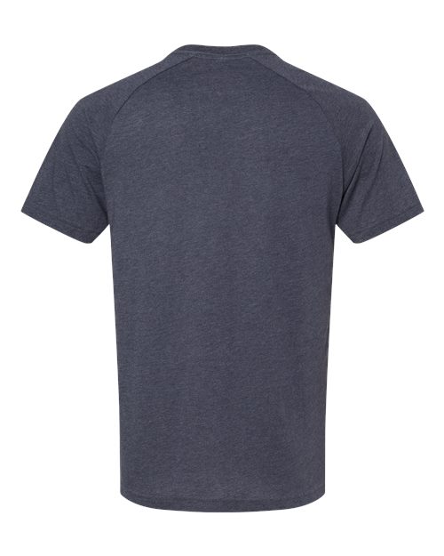 Men's Heather CVC Raglan Tee - Heather Navy Back