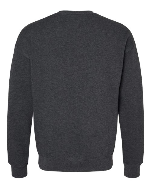 Unisex Sponge Fleece Drop Shoulder Crewneck Sweatshirt - Dark Grey Heather Back