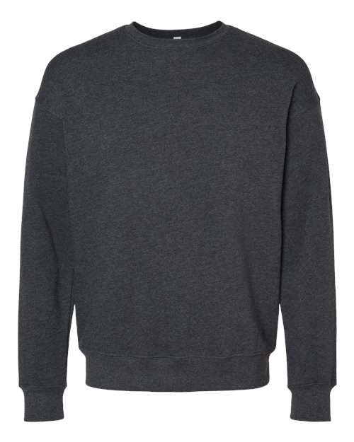 Unisex Sponge Fleece Drop Shoulder Crewneck Sweatshirt - Dark Grey Heather Front