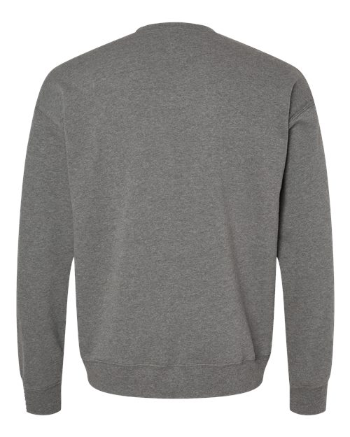 Unisex Sponge Fleece Drop Shoulder Crewneck Sweatshirt - Deep Heather Back