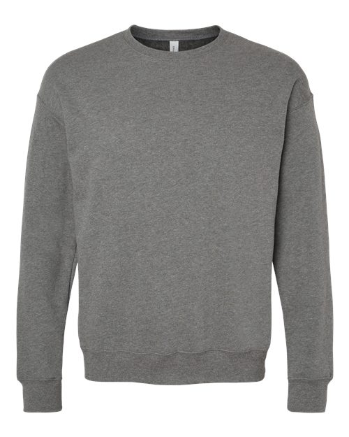 Unisex Sponge Fleece Drop Shoulder Crewneck Sweatshirt - Deep Heather Front