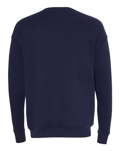 Unisex Sponge Fleece Drop Shoulder Crewneck Sweatshirt - Navy Back