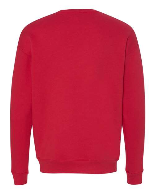 Unisex Sponge Fleece Drop Shoulder Crewneck Sweatshirt - Red Back