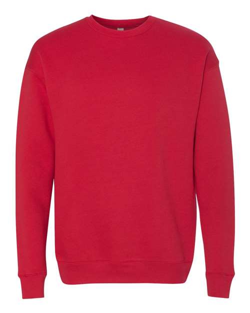 Unisex Sponge Fleece Drop Shoulder Crewneck Sweatshirt - Red Front