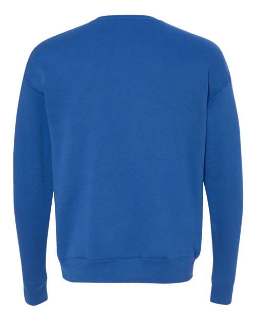 Unisex Sponge Fleece Drop Shoulder Crewneck Sweatshirt - True Royal Back