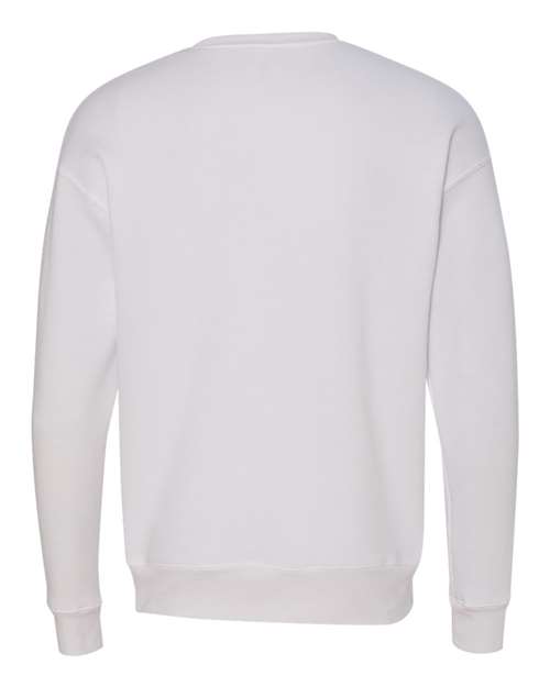 Unisex Sponge Fleece Drop Shoulder Crewneck Sweatshirt - White Back