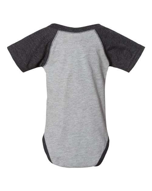 Infant Baseball Fine Jersey Bodysuit - Vintage Heather/ Vintage Smoke Back