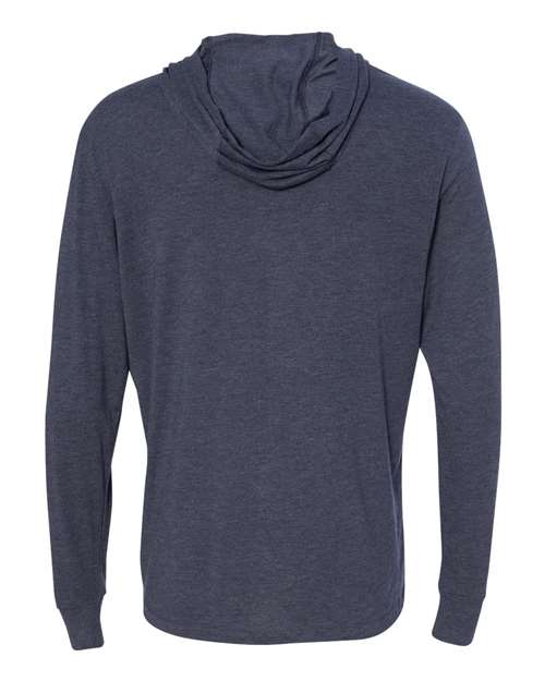 Unisex Triblend Hooded Long Sleeve Pullover T-Shirt - Vintage Navy Back