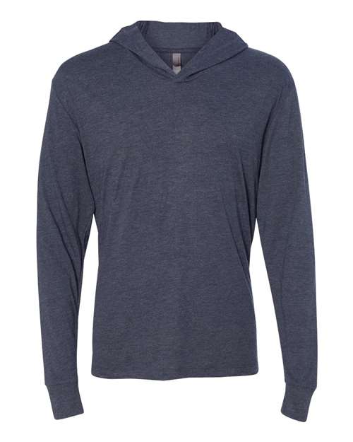 Unisex Triblend Hooded Long Sleeve Pullover T-Shirt - Vintage Navy Front