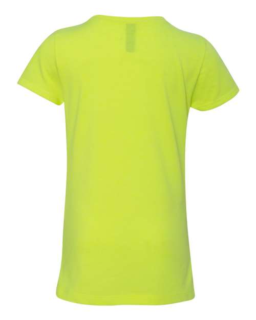 Girls’ CVC Princess T-Shirt - Neon Yellow Back