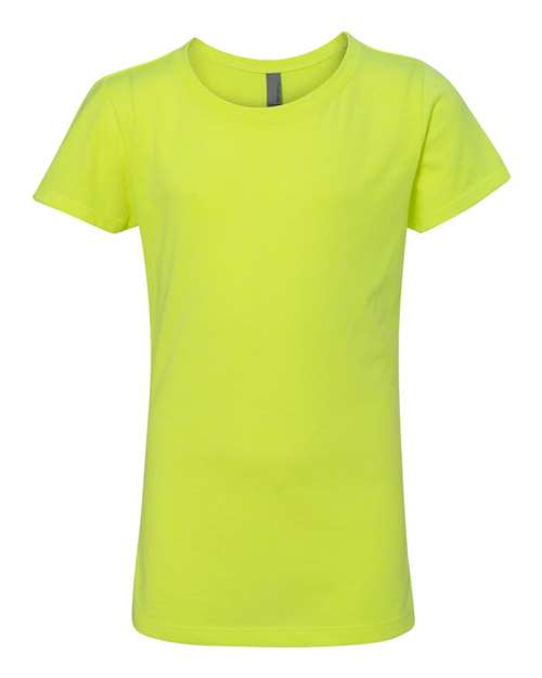 Girls’ CVC Princess T-Shirt - Neon Yellow Front