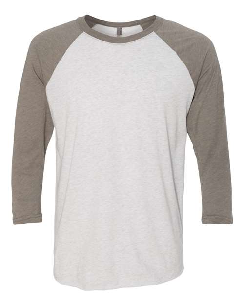Shaka Wear Unisex Camo Raglan Tee - White/ Camo Green Front