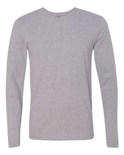 Unisex Cotton Long Sleeve T-Shirt - Heather Grey Front