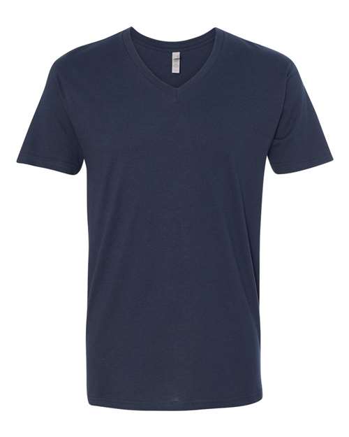 Unisex Cotton V-Neck T-Shirt - Midnight Navy Front