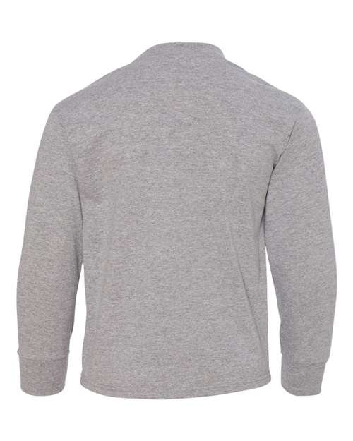 Youth Dri-Power® Long Sleeve 50/50 T-Shirt - Athletic Heather Back