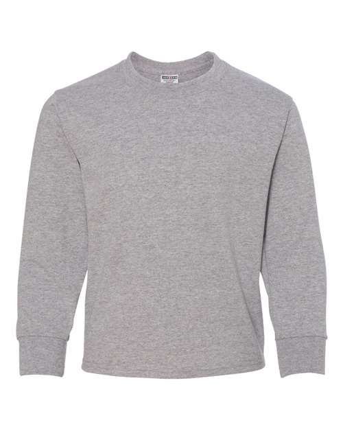 Youth Dri-Power® Long Sleeve 50/50 T-Shirt - Athletic Heather Front