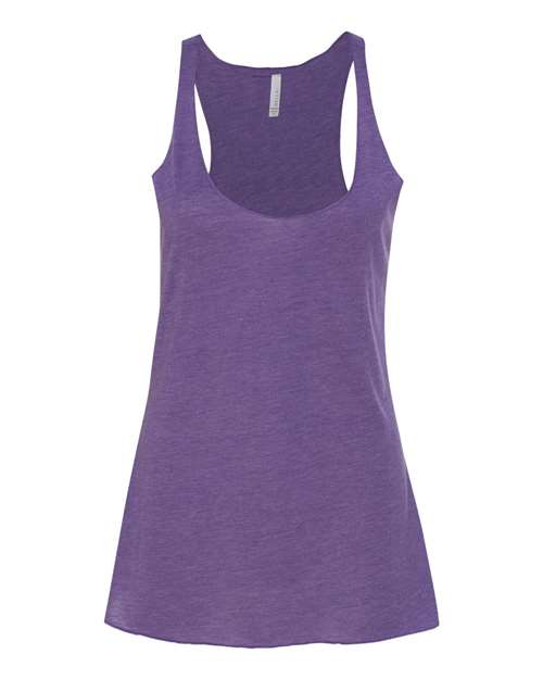 Women's Triblend Racerback Tank - Purple Triblend Front