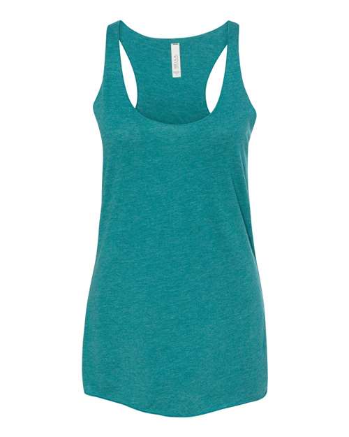 Women's Triblend Racerback Tank - Teal Triblend Front