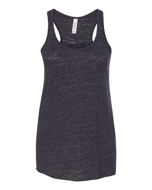 Women's Flowy Racerback Tank - Charcoal Black Slub Front
