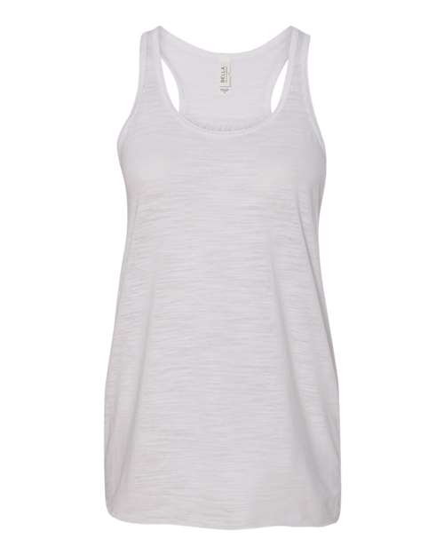 Women's Flowy Racerback Tank - White Slub Front