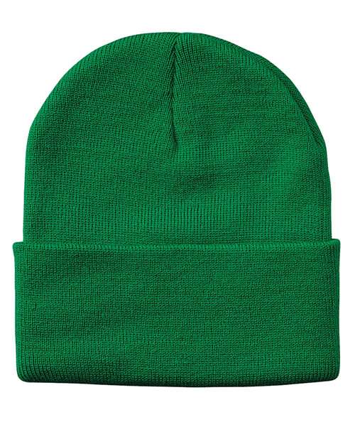 12" Solid Cuffed Beanie - Kelly Back