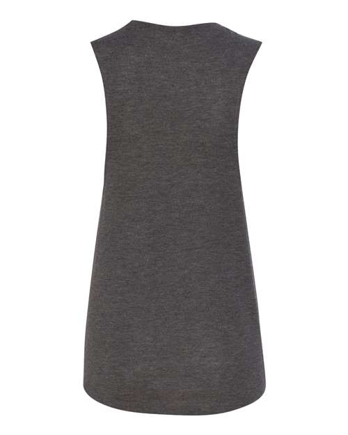 Women's Flowy Scoop Muscle Tank - Dark Grey Heather Back