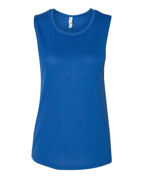 Women's Flowy Scoop Muscle Tank - True Royal Front
