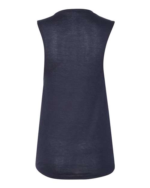 Women's Flowy Scoop Muscle Tank - Midnight Back