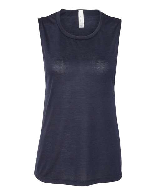 Women's Flowy Scoop Muscle Tank - Midnight Front