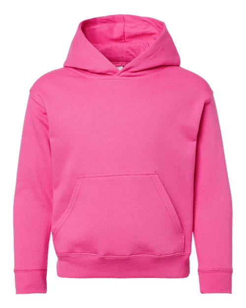 Youth Fleece Hoodie Sweatshirt - Raspberry Front