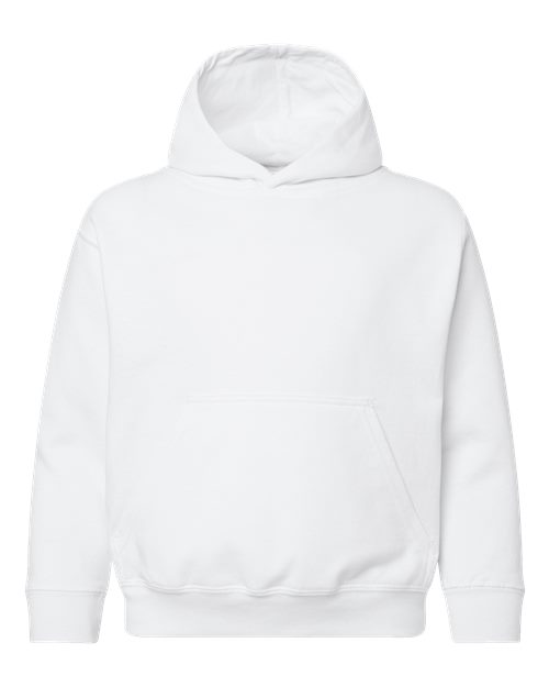 Youth Fleece Hoodie Sweatshirt - White Front