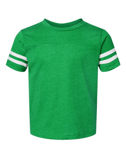 Toddler Football Fine Jersey Tee - Vintage Green/ White Front