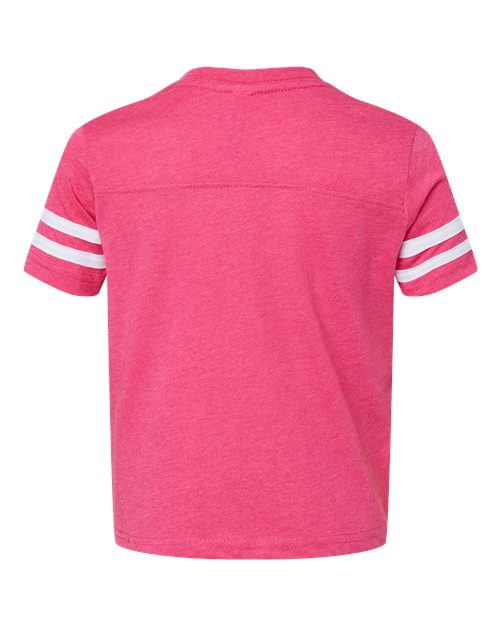 Toddler Football Fine Jersey Tee - Vintage Hot Pink/ White Back