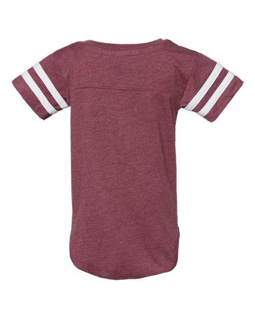 Infant Football Fine Jersey Bodysuit - Vintage Burgundy/ White Back
