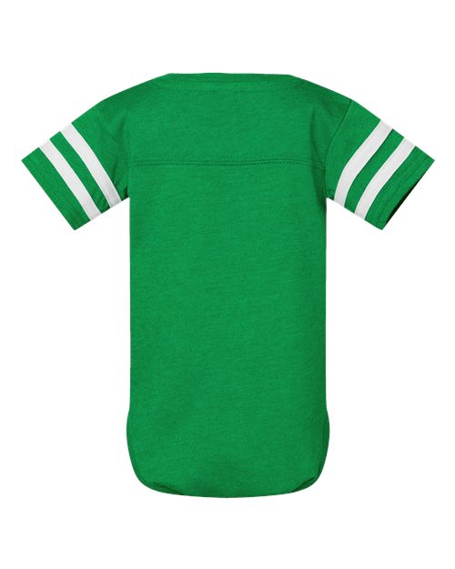 Infant Football Fine Jersey Bodysuit - Vintage Green/ White Back