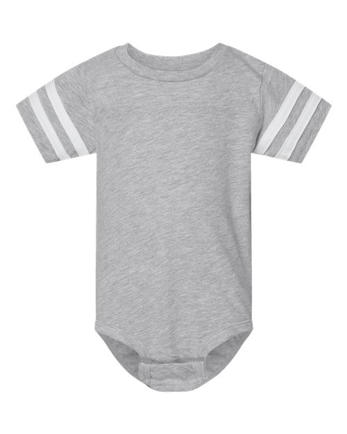 Infant Football Fine Jersey Bodysuit - Vintage Heather/ White Front