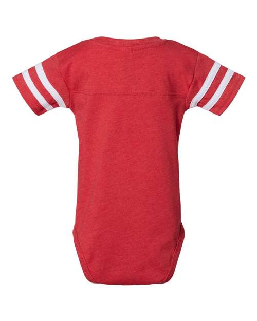 Infant Football Fine Jersey Bodysuit - Vintage Red/ White Back